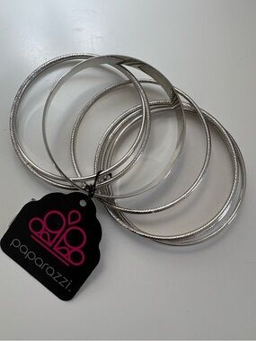 Paparazzi Silver Bangle Bracelets Set Of 7